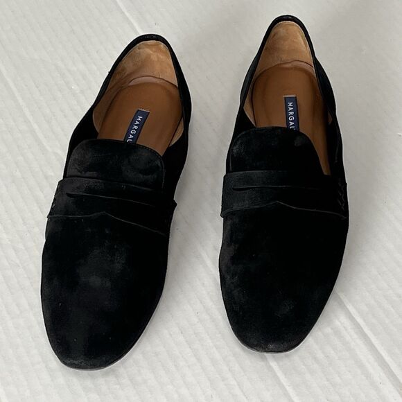 Margaux The Penny Loafer Womens Black Classic Suede Slip On Comfort Flats US 12W - Picture 3 of 14